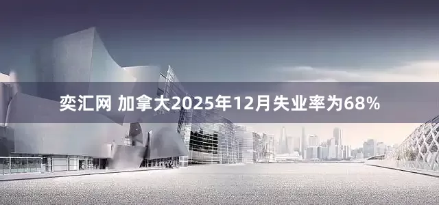 奕汇网 加拿大2025年12月失业率为68%